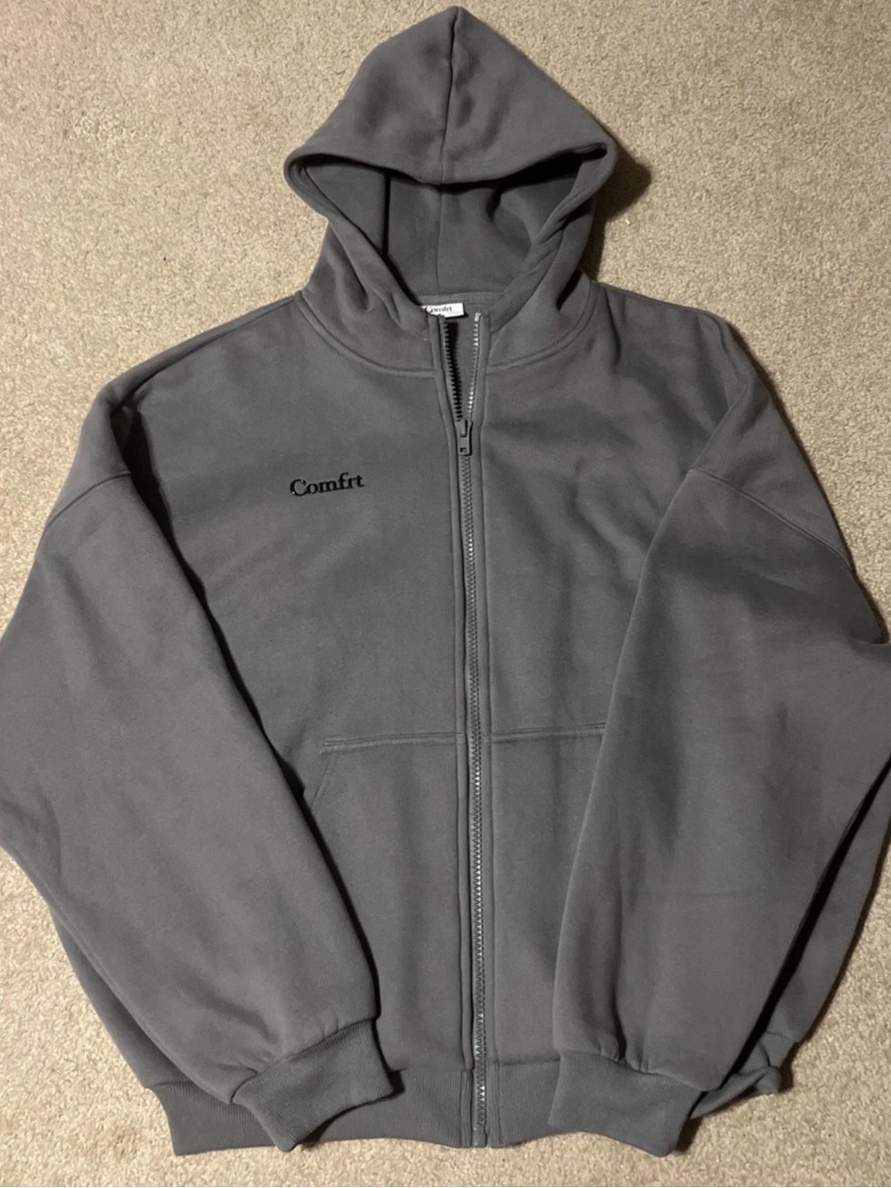 Comfrt Black Zip Hoodie